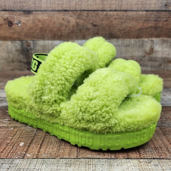 UGG Shoes - NWOT UGG Oh Fluffita Women Sz 8 Key Lime Slipper Slide Sandals 1120876 Grinch